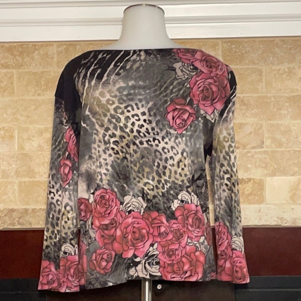 BoHo Chic floral and animal print top